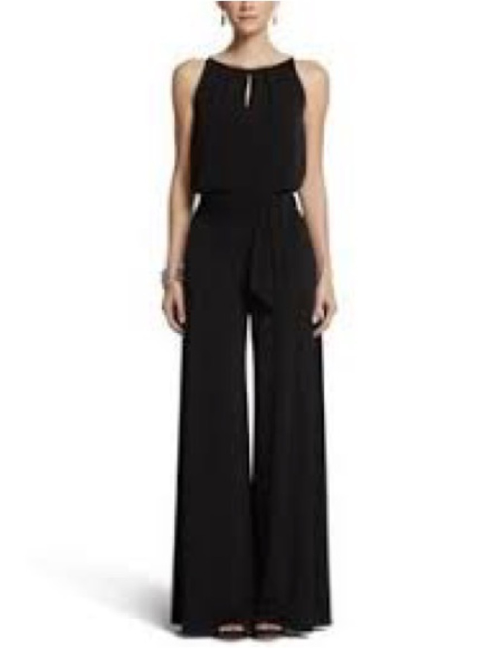 White House Black Market Black Wide-Leg Jumpsuit-small